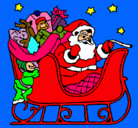 Dibujo Papa Noel en su trineo pintado por anliany