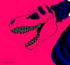 Dibujo Esqueleto tiranosaurio rex pintado por jonathan