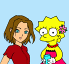 Dibujo Sakura y Lisa pintado por Flox