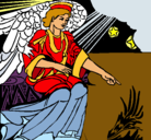 Dibujo Ángel del pesebre pintado por maytika