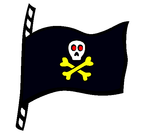 Dibujo Bandera pirata pintado por checheqea