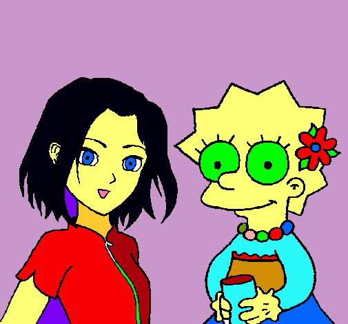 Dibujo Sakura y Lisa pintado por paloma58