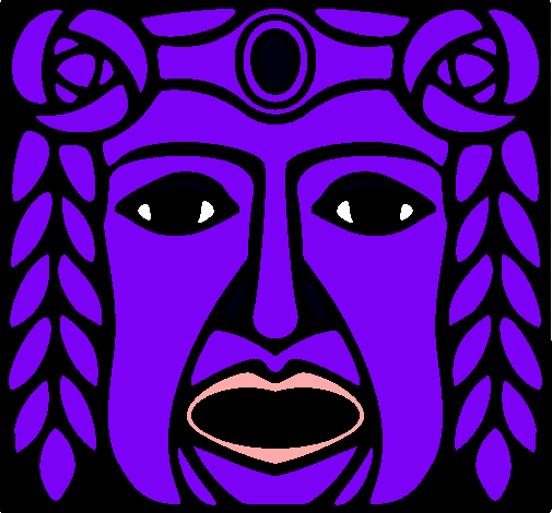 Dibujo Máscara Maya pintado por smv4