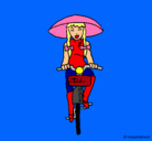 Dibujo China en bicicleta pintado por tomas