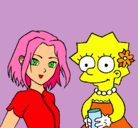 Dibujo Sakura y Lisa pintado por Yuta