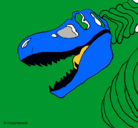 Dibujo Esqueleto tiranosaurio rex pintado por Ruben