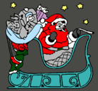 Dibujo Papa Noel en su trineo pintado por vincent