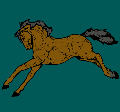 Dibujo Caballo corriendo pintado por lobi