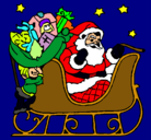 Dibujo Papa Noel en su trineo pintado por michi