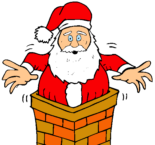Dibujo Papa Noel en la chimenea pintado por maite1162