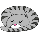 Dibujo Gato durmiendo pintado por luzadriana