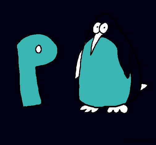 Dibujo Pingüino pintado por Santi