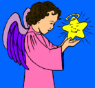 Dibujo Ángel y estrella pintado por ANALLETZY