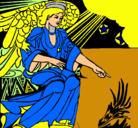 Dibujo Ángel del pesebre pintado por cecilita