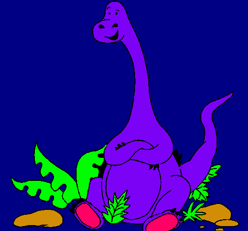 Dibujo Diplodocus sentado pintado por Andy