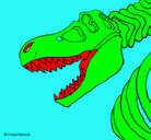Dibujo Esqueleto tiranosaurio rex pintado por palmirito