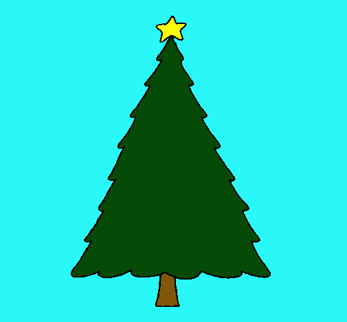 Dibujo Árbol con estrella pintado por amalia