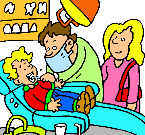 Dibujo Niño en el dentista pintado por valen