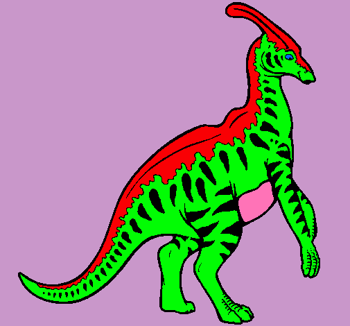 Dibujo Parasaurolofus con rayas pintado por AILITA