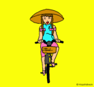Dibujo China en bicicleta pintado por Lorena2010