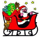Dibujo Papa Noel en su trineo pintado por ruben