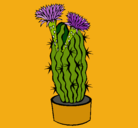 Dibujo Cactus con flores pintado por blanca