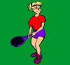 Dibujo Chica tenista pintado por puki