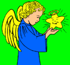 Dibujo Ángel y estrella pintado por amalia