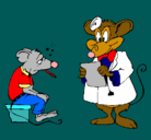 Dibujo Doctor y paciente ratón pintado por ale203