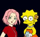 Dibujo Sakura y Lisa pintado por Megumi-Chan