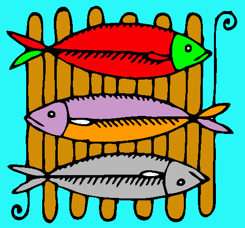 Dibujo Pescado a la brasa pintado por yuselys