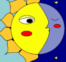 Dibujo Sol y luna 3 pintado por mery