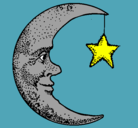 Dibujo Luna y estrella pintado por mathew