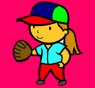 Dibujo Jugadora de béisbol pintado por beisbol