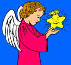 Dibujo Ángel y estrella pintado por jade