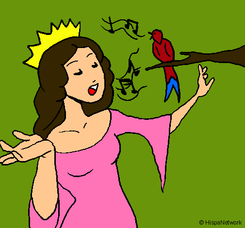 Dibujo Princesa cantando pintado por Jessyk
