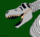 Dibujo Esqueleto tiranosaurio rex pintado por quque