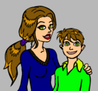 Dibujo Madre e hijo  pintado por maximadie