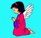 Dibujo Ángel orando pintado por camilita