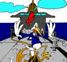 Dibujo Cigüeña en un barco pintado por jonn