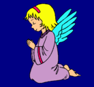 Dibujo Ángel orando pintado por anonima