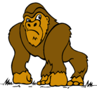 Dibujo Gorila pintado por mono