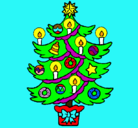 Dibujo Árbol de navidad con velas pintado por sujey