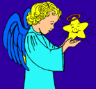Dibujo Ángel y estrella pintado por ainara