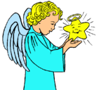 Dibujo Ángel y estrella pintado por gabrielaga
