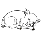 Dibujo Cerdo durmiendo pintado por santy