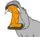 Dibujo Hipopótamo con la boca abierta pintado por dilebube