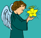 Dibujo Ángel y estrella pintado por manchitote