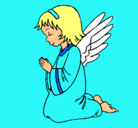 Dibujo Ángel orando pintado por angelis
