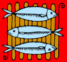 Dibujo Pescado a la brasa pintado por albacuenca